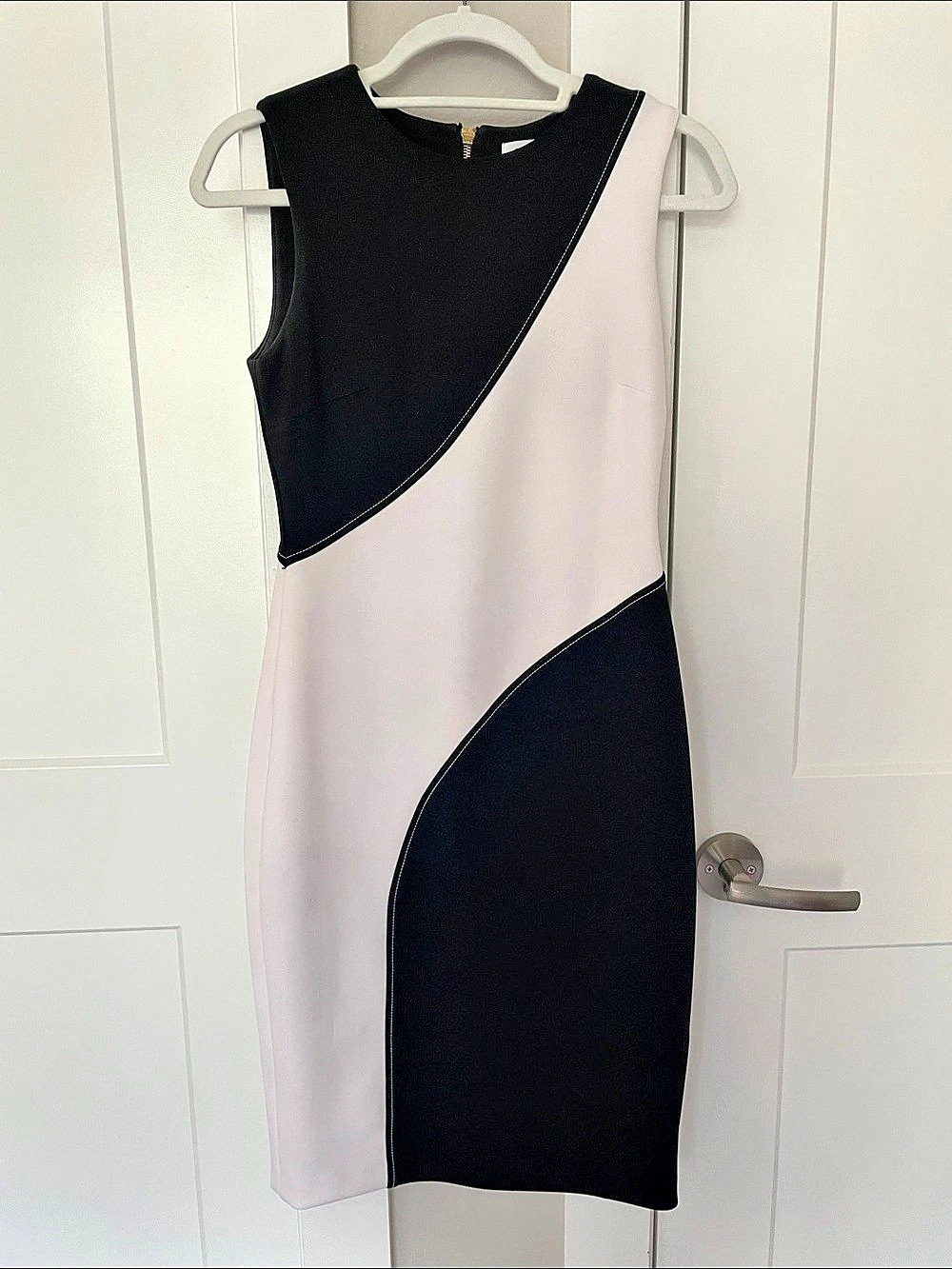 Calvin Klein Color Block Mini Dress Black & Pink Size 2 Like New